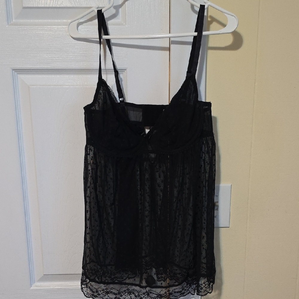 Adore Me Black Lace Chemise